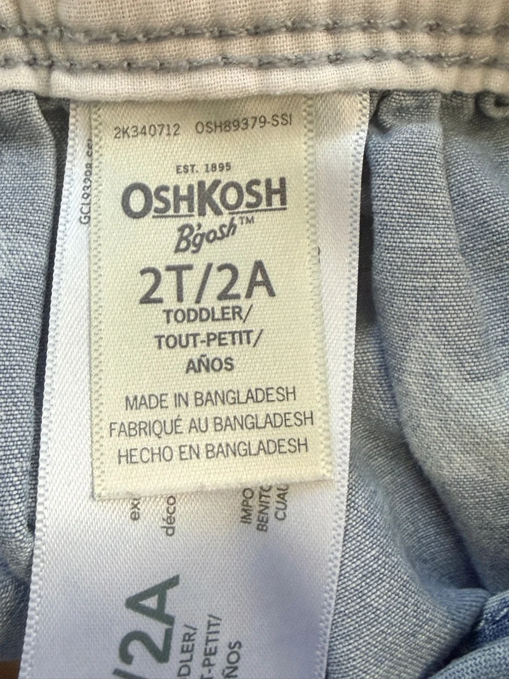 OshKosh B’gosh Star Print Denim Overall Dress Size 2T 100% Cotton